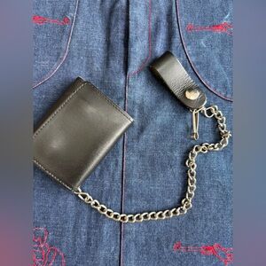 Handmade bikers wallet on a chain.